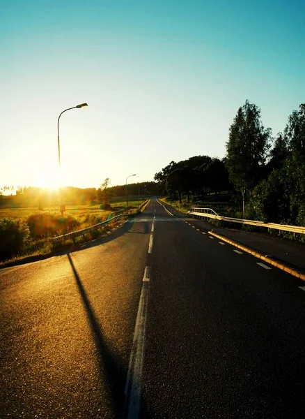 Empty Country Road Summer Evening — Stock Photo, Image