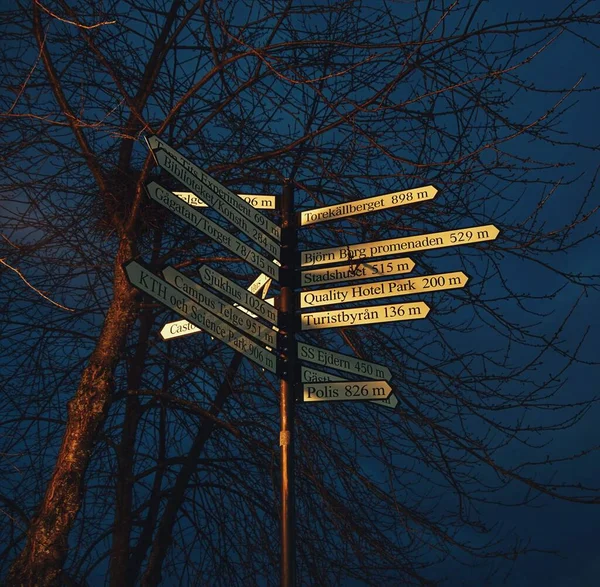 stock image Low angle view of signs with street names