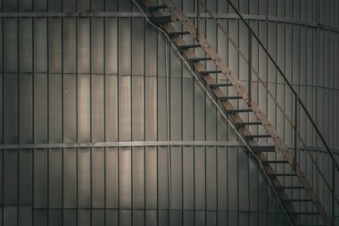 Full frame shot of building with staircase on the outside 
