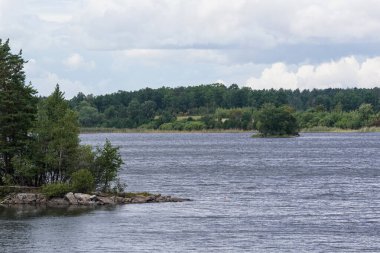Yaz boyunca göl manzarası 