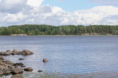 Yaz boyunca göl manzarası 