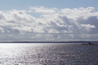 Scenic view of sea against sky during summer 