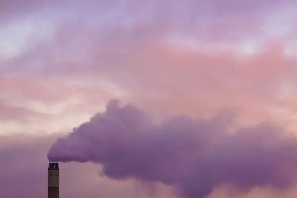 Low Angle View Smoke Stack Sky — стоковое фото