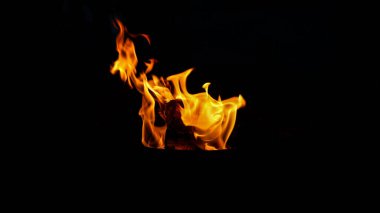 Close up of fire against black background