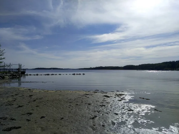 Naturskön Utsikt Över Stranden Mot Himlen Sommaren — Stockfoto