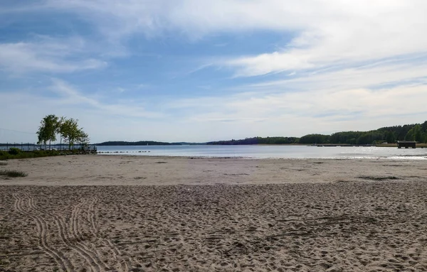 Vista Panorâmica Praia Contra Céu Durante Verão — Fotografia de Stock