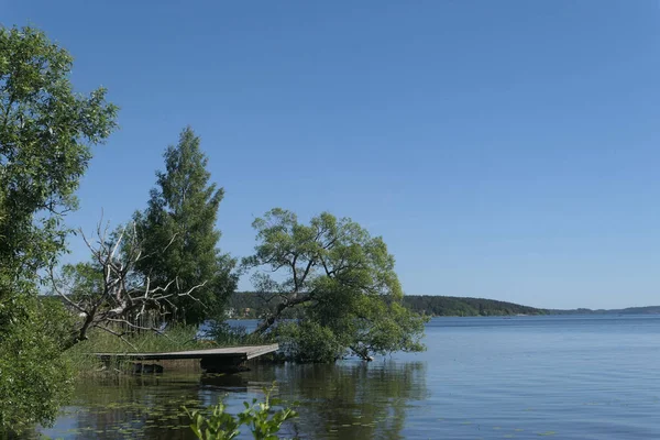 Naturskön Utsikt Över Sjön Mot Klar Himmel — Stockfoto