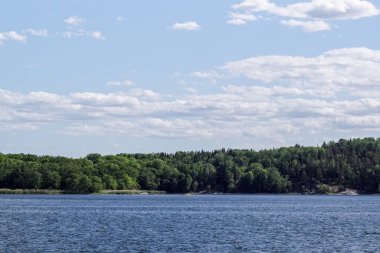 Yaz boyunca göl manzarası 