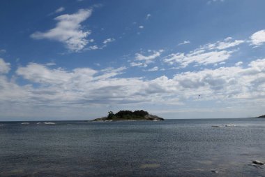Scenic view of sea against sky during summer 
