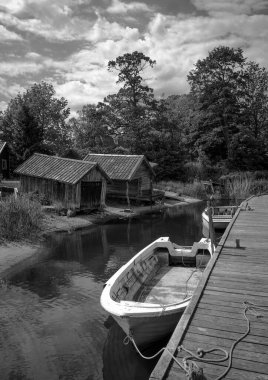 Gökyüzüne karşı ağaçların ve binaların manzarası