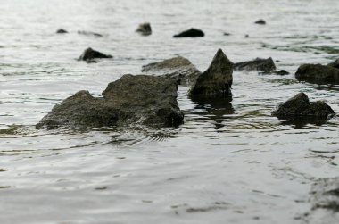 Denizde kayaları kapatın.