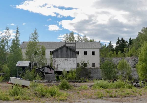old abandoned building to old mine during the summer