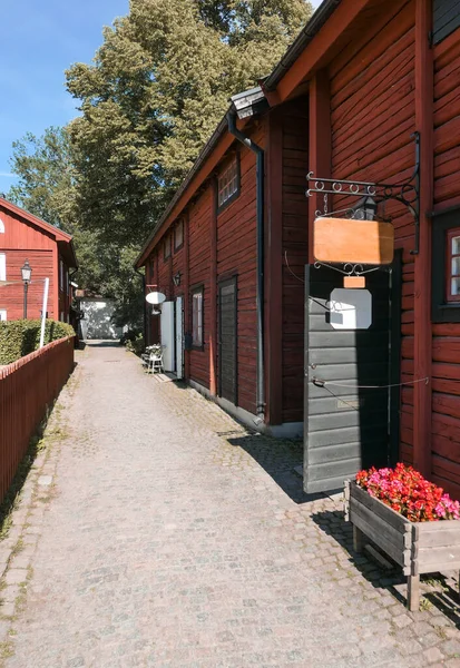 stock image Old traditional red buildings during the summer 