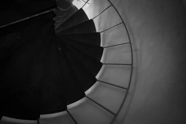 High Angle View Staircase Black White — Stock Photo, Image
