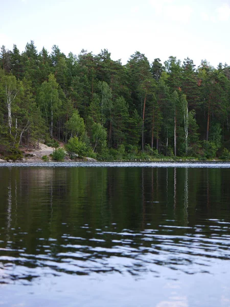 Widok Jezioro Lesie — Zdjęcie stockowe