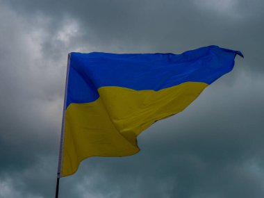 Gökyüzüne karşı bayrağın düşük açılı görüntüsü