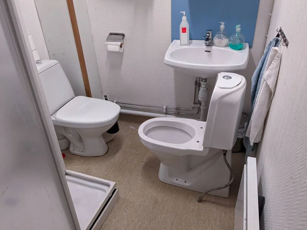 Deux Toilettes Intérieur Des Toilettes — Photo
