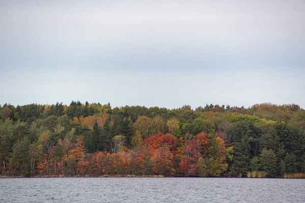 Живописный Вид Озера Небо Осенью — стоковое фото
