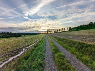 Gökyüzü karşı tarım alanının doğal görünümü