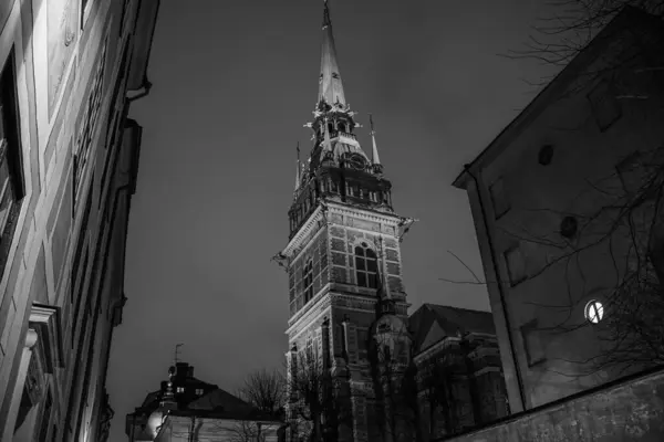 Low Angle View Church Night — Stock Photo, Image
