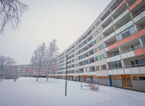 View of apartment buildings at winter