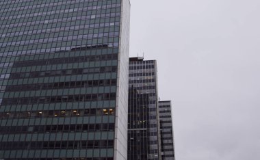 Low angle view of modern buildings against sky 