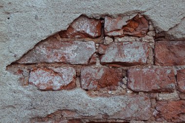 Kırık bir duvarın tam kare görüntüsü. 