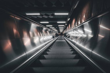 Yürüyen merdivenlerin düşük açılı görüntüsü