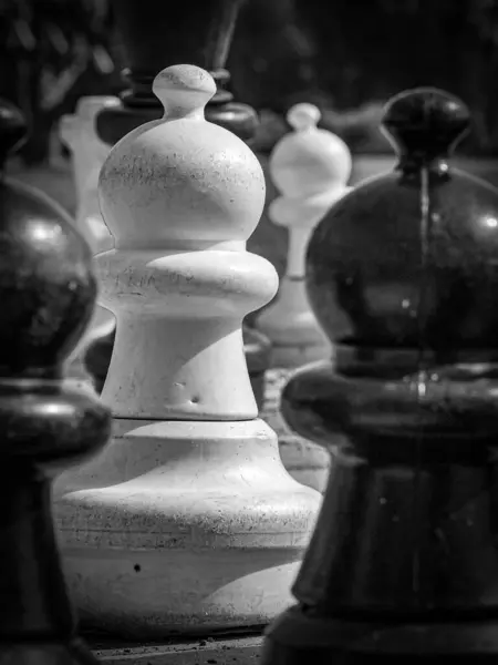 stock image close-up of chess pieces outdoors