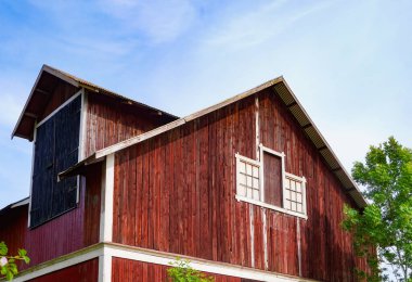 Low angle view of a beautiful old barn
