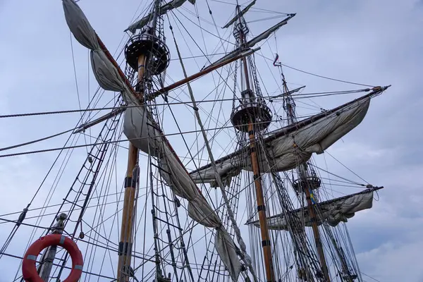 stock image Low angle view ship mast against the sky