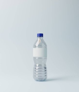 Plastik şişe su, arka planda. 3 Boyutlu Hazırlama