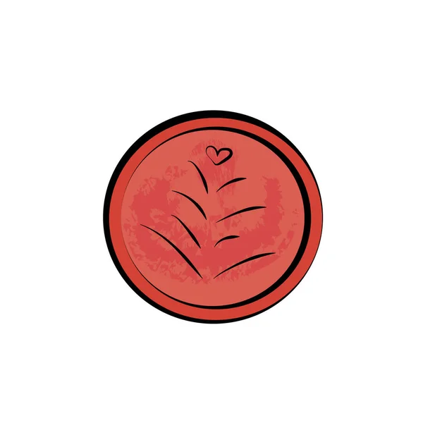 Ícone Moeda Vermelha Com Coração Ilustração Vetorial Elemento Jogo Eps — Vetor de Stock
