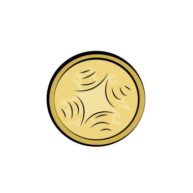 Sarı madeni para ikonu. Vektör illüstrasyonu izole edildi. Oyun ögesi EPS10