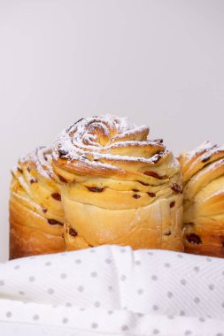 Cruffins on white background