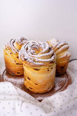 Cruffins on white background
