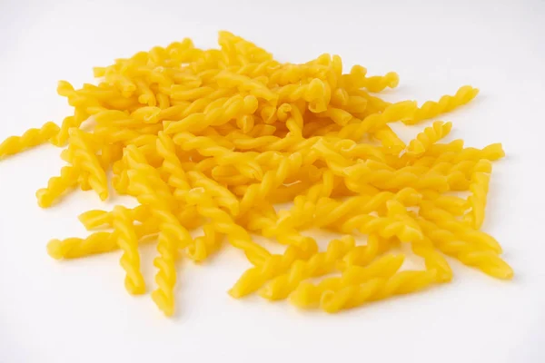 Heap Fusilli Pasta Isolated White — Stock Photo, Image