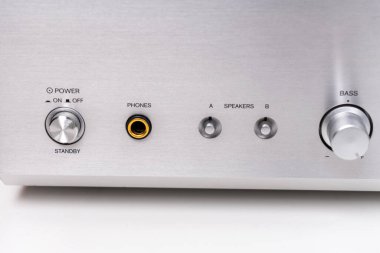 Klasik stereo ses yükselticisinde yakın plan görünümü