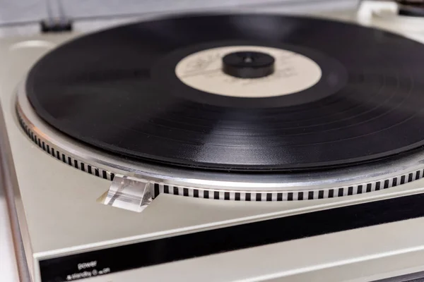 Closeup View Vintage Vinyl Record Player — Stock Photo, Image