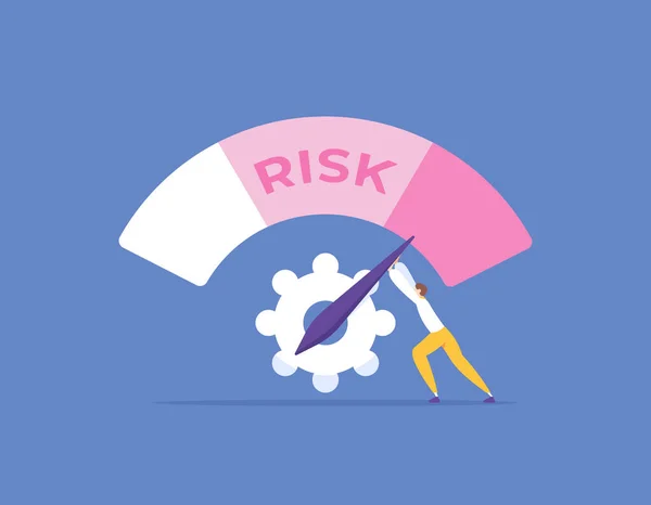 Řízení Rizik Snížit Riziko Neúspěchu Obchodních Problémů Podnikatel Drží Tlačí — Stockový vektor