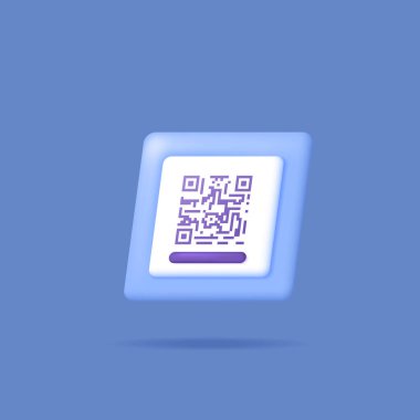 symbol or icon of QR Code or quick response code. 3d and realistic illustration concept design. graphic elements