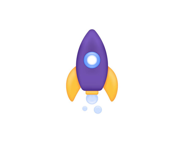 boost RAM and increase virtual memory. improve memory performance. RAM manager and optimizer. rocket launch. symbol or icon. minimalist 3d illustration concept design. vector elements. white 