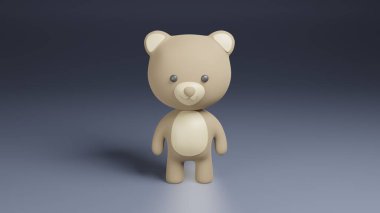 Cute teddy bear 3D rendering 