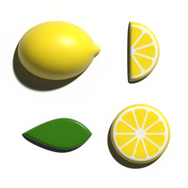 Boyutlu Limon Tropikal Meyve Hazırlama — Stok fotoğraf