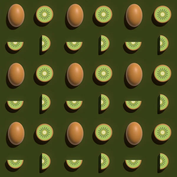 Seamless Pattern Kiwi Tropical Fruit — Stock Photo, Image
