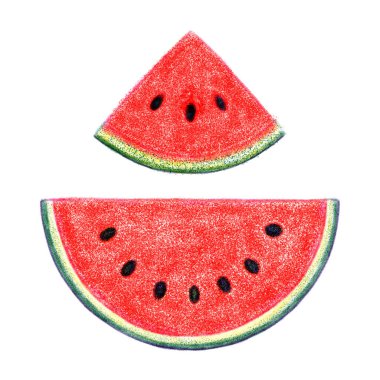 Karpuz meyveli risograf çizimi