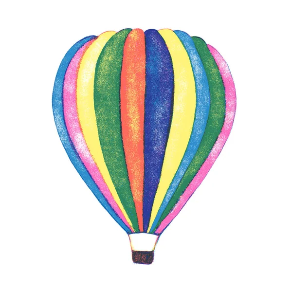 Hot Air Ballon Risograaf Retro Illustratie — Stockfoto