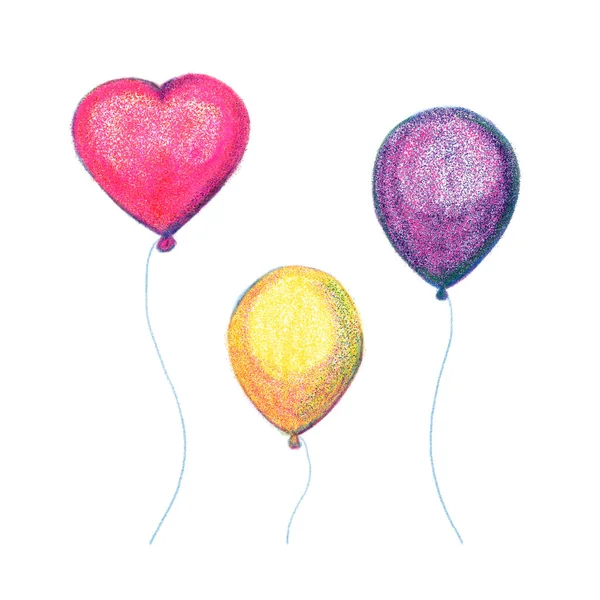 Party Balloon Risograph Retro Illustration — Stock Photo, Image