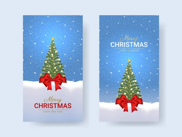 Weihnachten Social Media Banner Mit Schneeblauem Hintergrund — Stockvektor