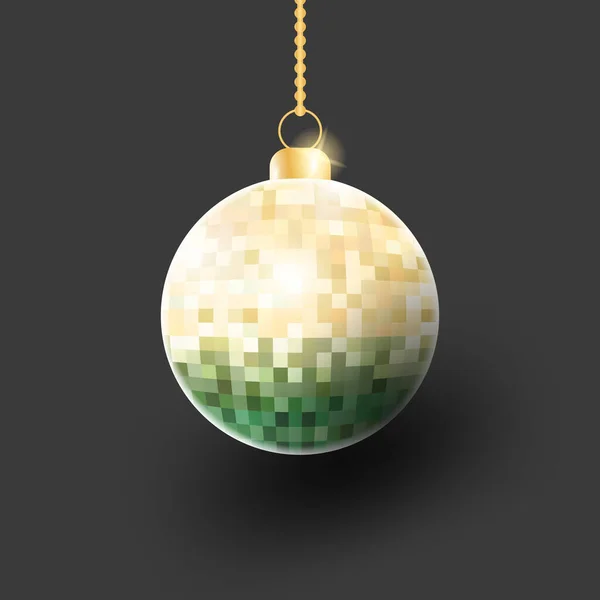 Bola Navidad Realista Estilo Pixel Para Adorno Navidad — Vector de stock